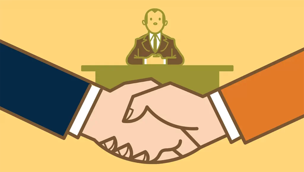 Dibujo de manos estrechandose