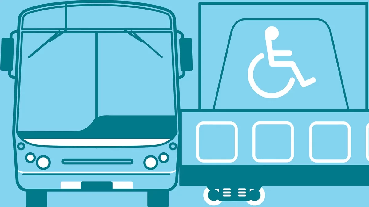 Dibujo de un colectivo y un tren