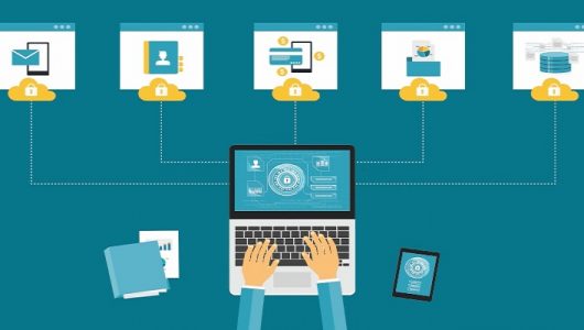 technology internet cyber security design concept and data security concept